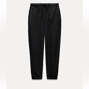 Zara Black Track Pants with High-Waisted Tapered Fit